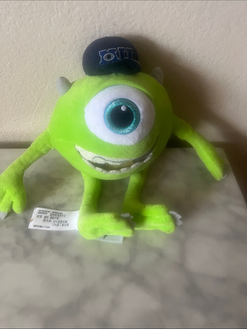 Disney Mike Wazowski Plush - Bright Green with Navy Hat